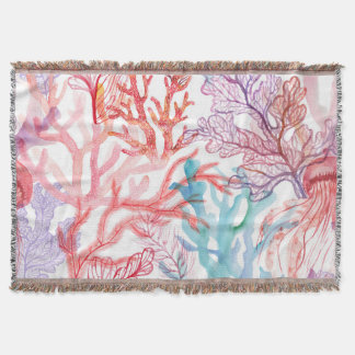 Aquarellkorallen: Unterwasser-Weltmuster. Decke