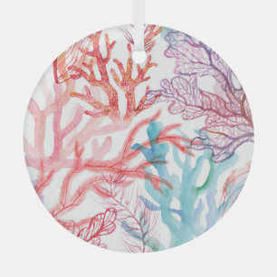 Aquarellkorallen: Unterwasser-Weltmuster. Ornament Aus Glas