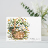 Aquarellkorb von Daisies Bereavement Vielen Dank Dankeskarte (Stehend Vorderseite)