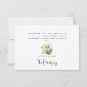 Aquarellkorb von Daisies Bereavement Vielen Dank Dankeskarte (Rückseite)