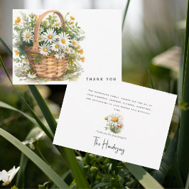 Aquarellkorb von Daisies Bereavement Vielen Dank Dankeskarte