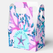 Aquarellkorn und Sternfische in Rosa und Türkis Geschenkschachtel (Geöffnet)