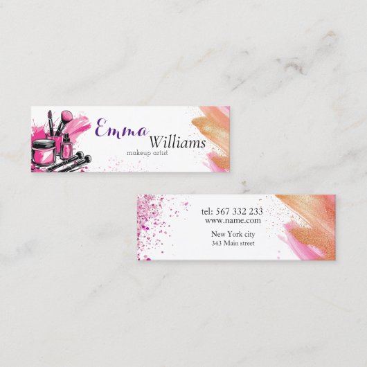 Aquarellkosmetik Mini Visitenkarte (Vorne/Hinten)