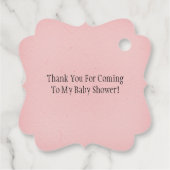 Aquarellkranz mit Baby Pig Girl Baby Dusche Geschenkanhänger (Rückseite)