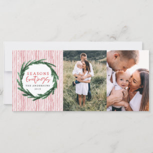 Aquarellkranz + Streifen Weihnachtsfeiertag Foto
