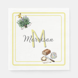 Aquarellkraut & Brot Bauernhof Gold Custom Serviette