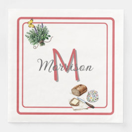 Aquarellkraut & Brot Bauernhof Red Custom Serviette