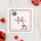 Aquarellkraut & Brot Bauernhof Red Custom Serviette (Beispiel)