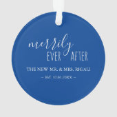 Aquarellkrebs Erste Verheiratete Weihnachtsfeier Ornament (Rückseite)