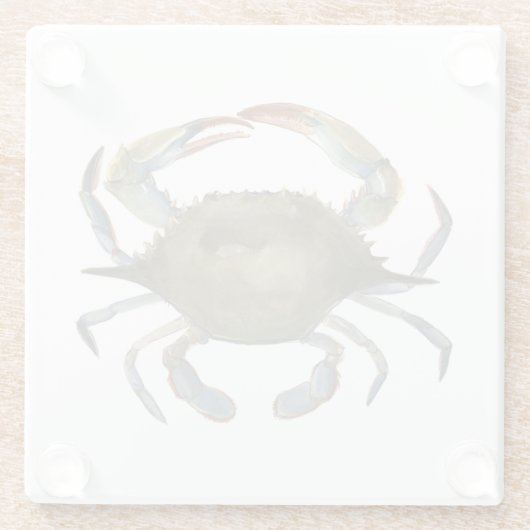 Aquarellkrebse - Grau Glasuntersetzer (Rückseite)