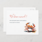 Aquarellkrebse Orange Ankündigung von Zuhause Movi Postkarte (Vorne/Hinten)