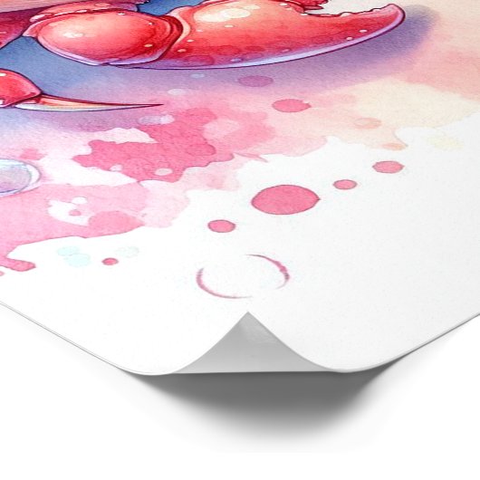 Aquarellkrebse Poster (Ecke)