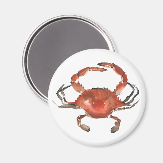 Aquarellkrebse - Rot Magnet (Vorderseite/Rückseite)