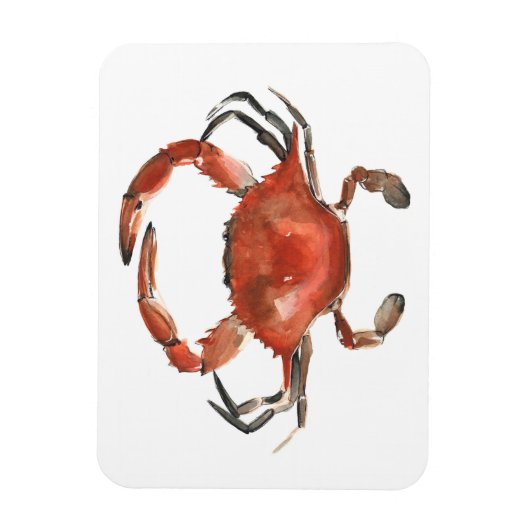 Aquarellkrebse - Rot Magnet (Vertikal)