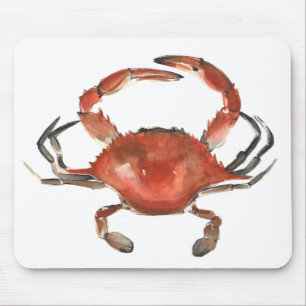 Aquarellkrebse - Rot Mousepad