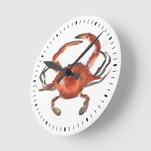 Aquarellkrebse - Rot Runde Wanduhr (Winkel)
