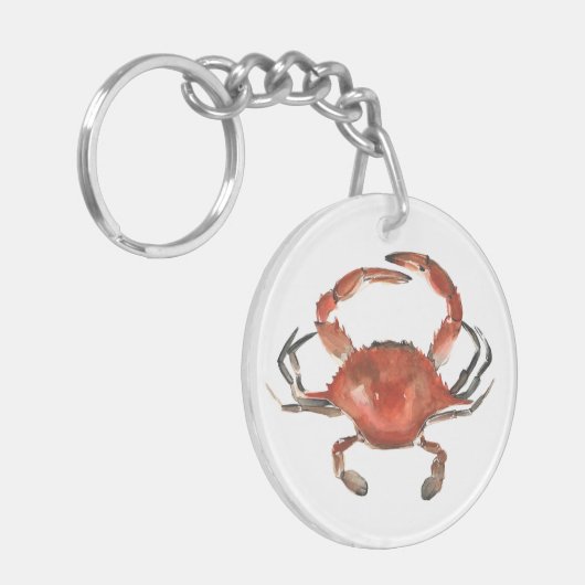 Aquarellkrebse - Rot Schlüsselanhänger (Vorderseite links)