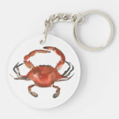 Aquarellkrebse - Rot Schlüsselanhänger (Rückseite)