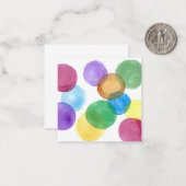 Aquarellkreise Mitteilungskarte (Vorderseite/Rückseite Beispiel)