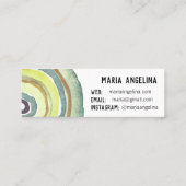 Aquarellkreise Neutrale Ringe Abstrakt grün Mini Visitenkarte (Rückseite)
