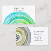 Aquarellkreise Rating Abstrakt Minimalistisch Gree Visitenkarte (Vorne/Hinten)