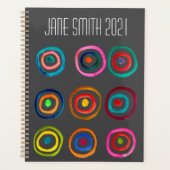 Aquarellkreise Regenbogenfarben Planer (Vorderseite)