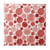 Aquarellkreise - rote Keramik Fliese (Vorderseite)