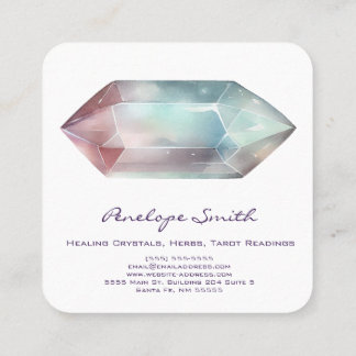 Aquarellkristall Quadratische Visitenkarte