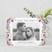Aquarellkristalle Amethyst Lila Foto Save The Date (Stehend Vorderseite)