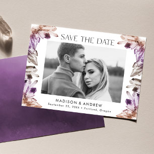 Aquarellkristalle Amethyst Purpur Foto Save The Date