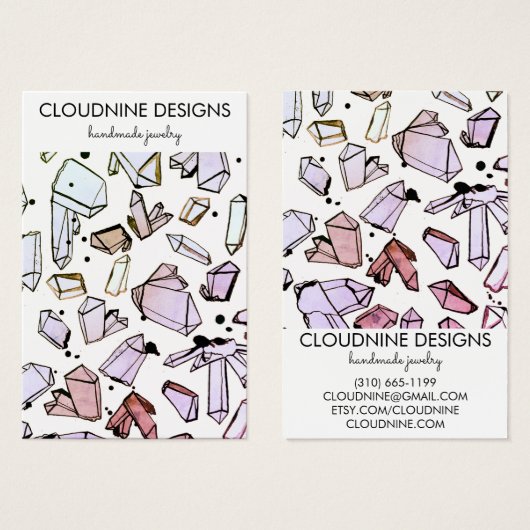 Aquarellkristalle erwischen Schmuckkarte (Vorne & Hinten)