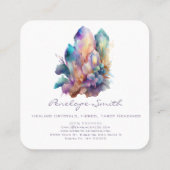 Aquarellkristalle Quadratische Visitenkarte (Rückseite)