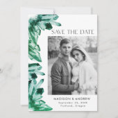 Aquarellkristalle Smaragdgrünes Foto Save The Date (Vorderseite)