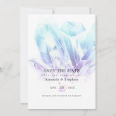 Aquarellkristalle speichern das Datum Save The Date (Vorderseite)