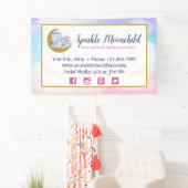 Aquarellkristalle und Gold Crescent Moon Boutique Banner (Insitu)