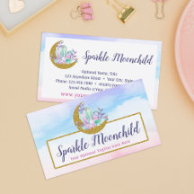 Aquarellkristalle und Gold Crescent Moon Boutique