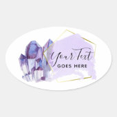 Aquarellkristalle und Minimalistisch geometrische Ovaler Aufkleber (Vorderseite)