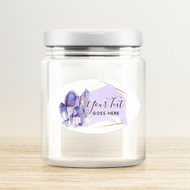 Aquarellkristalle und Minimalistisch geometrische  Ovaler Aufkleber