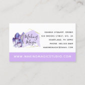 Aquarellkristalle und Minimalistisch geometrische  Visitenkarte (Rückseite)