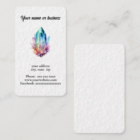 Aquarellkristalle Visitenkarte (Vorne/Hinten)