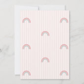 Aquarellkronen Rainbow Striping Birthday Einladung (Rückseite)