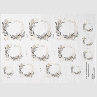 Aquarellkronengrün und Foliage Seidenpapier