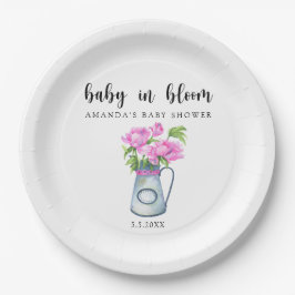 Aquarellkrug von Blume - Blütenbaby Pappteller