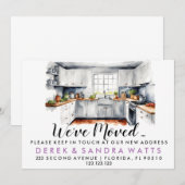 Aquarellküche Änderung der Adresse, die wir versch Einladung (Vorne/Hinten)