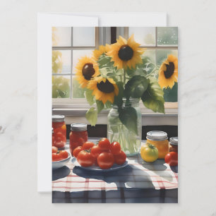 Aquarellküche mit Tomaten B Feiertagskarte