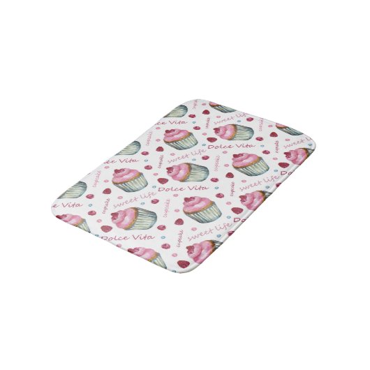 Aquarellkuchen Badematte (Schrägansicht)
