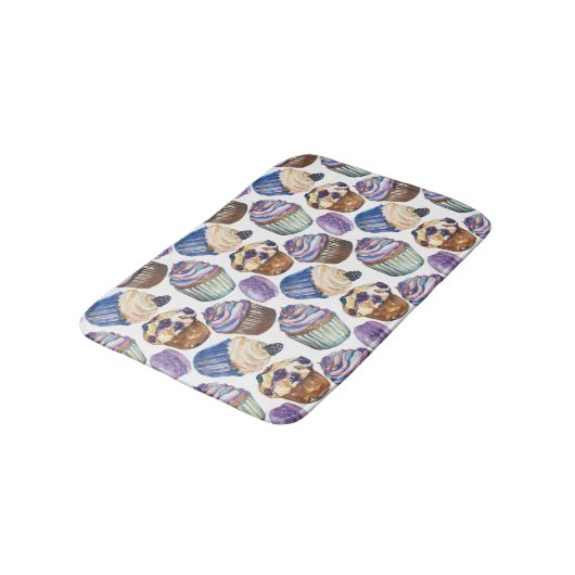 Aquarellkuchen Badematte (Schrägansicht)