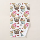 Aquarellkuchen Badhandtuch Set (Handtuch)