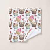 Aquarellkuchen Badhandtuch Set (Waschlappen)