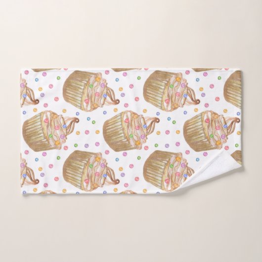 Aquarellkuchen Badhandtuch Set (Handtuch)